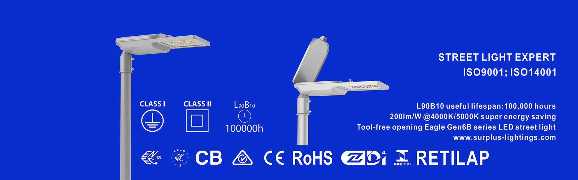 chất lượng Eagle Gen4 195lm/W ENEC ENEC+ CB SAA Zhaga-D4i Đèn đường phố Nhà máy